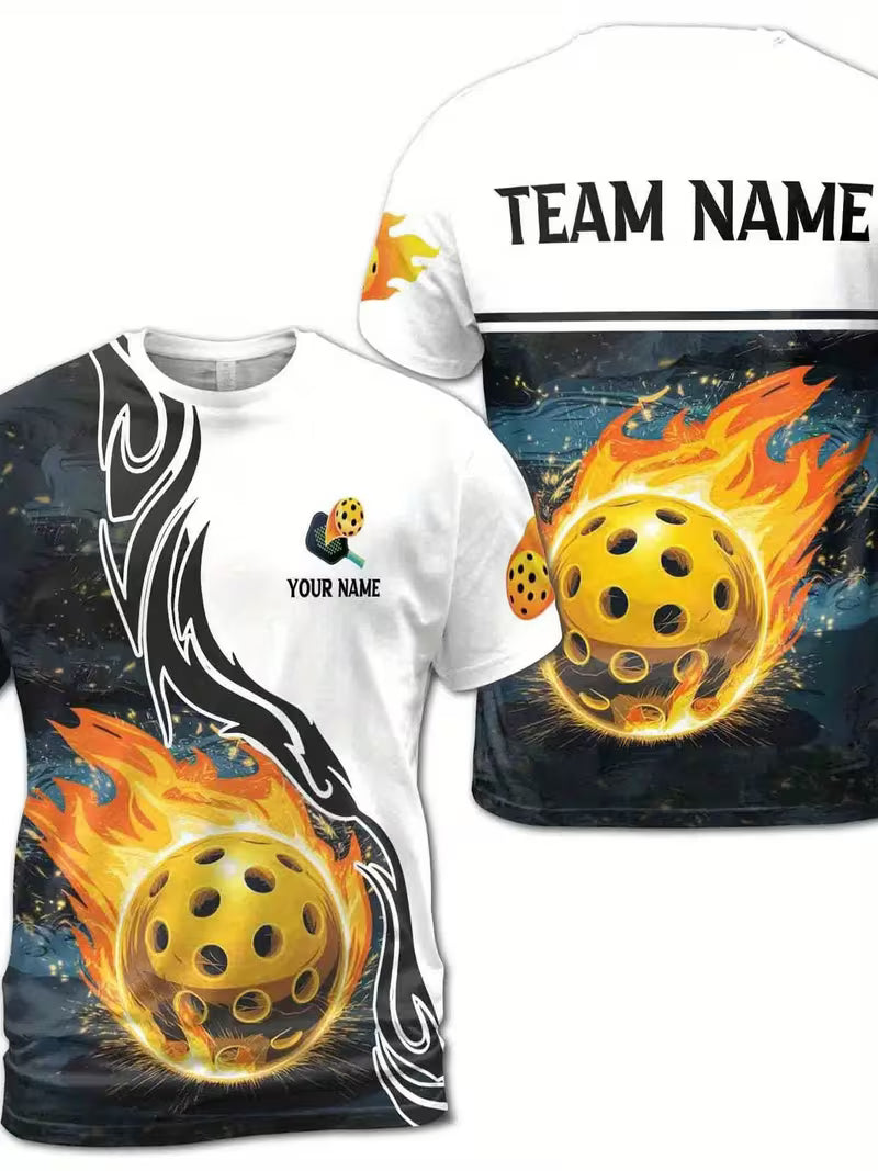 Apparels- Pickleball Jersey Shirt, Men's Custom Name/Team Name Pickleball T-Shirt
