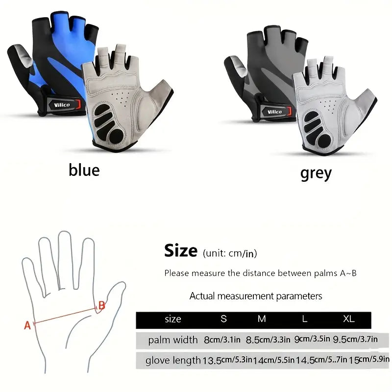Vilico 1 Pair Half-Finger Cycling Gloves