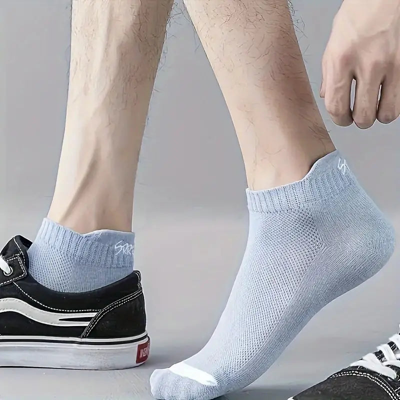 10pcs Men's Breathable Mesh Ankle Socks