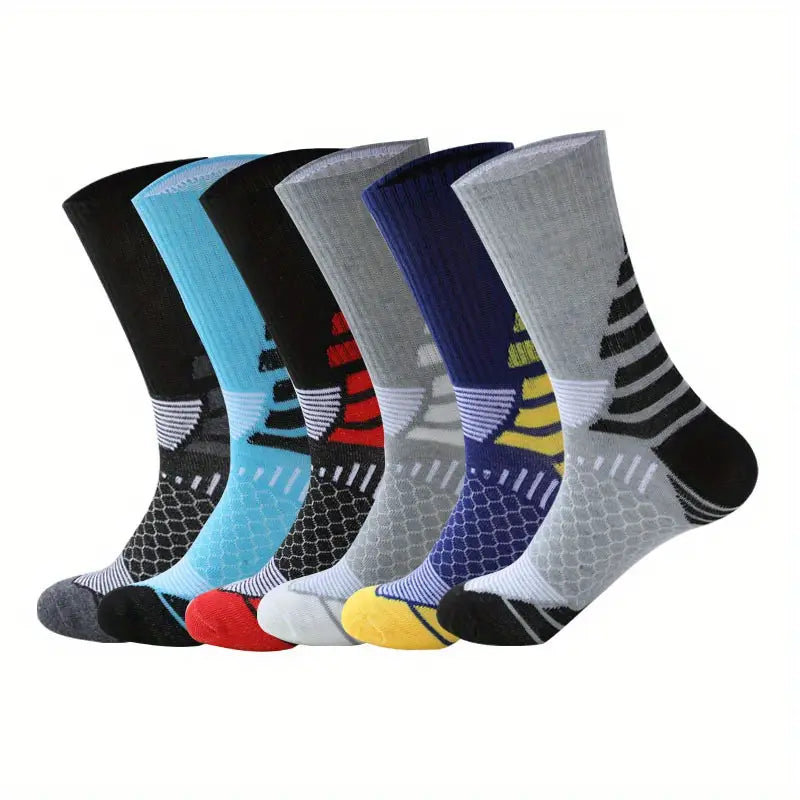6pcs Men's Athletic Crew Socks
