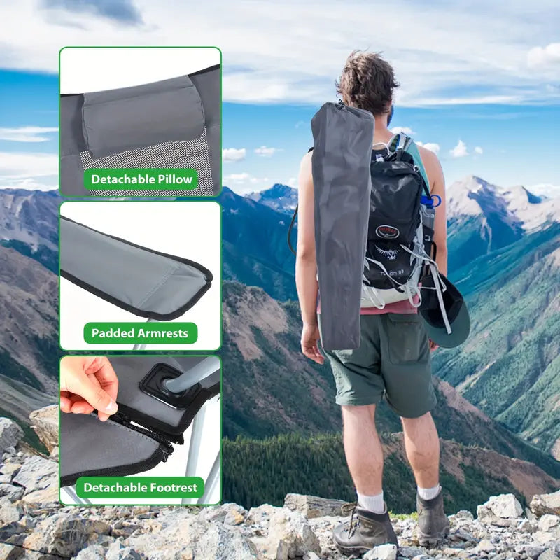 Reclining Camping Chair - adjustable seat back angle