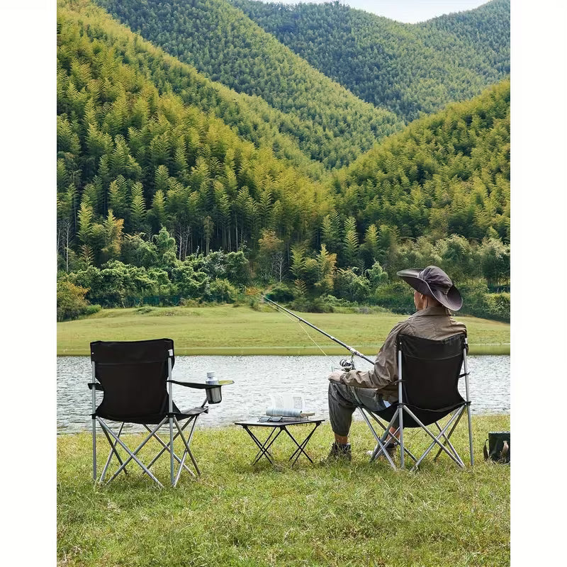 Chairs - Outdoor Folding Chairs with Cup & Storage Holders