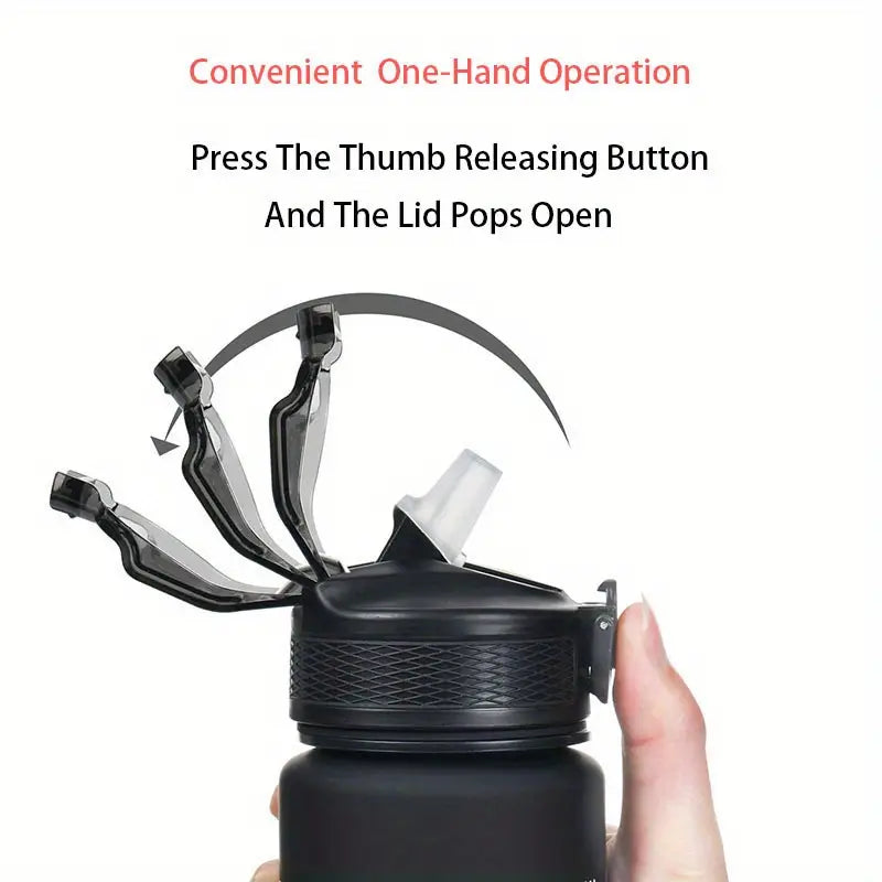 750ml Motivational Time-Marked Water Bottle – Leak-Proof, BPA-Free, with Straw Lid & Carry Strap