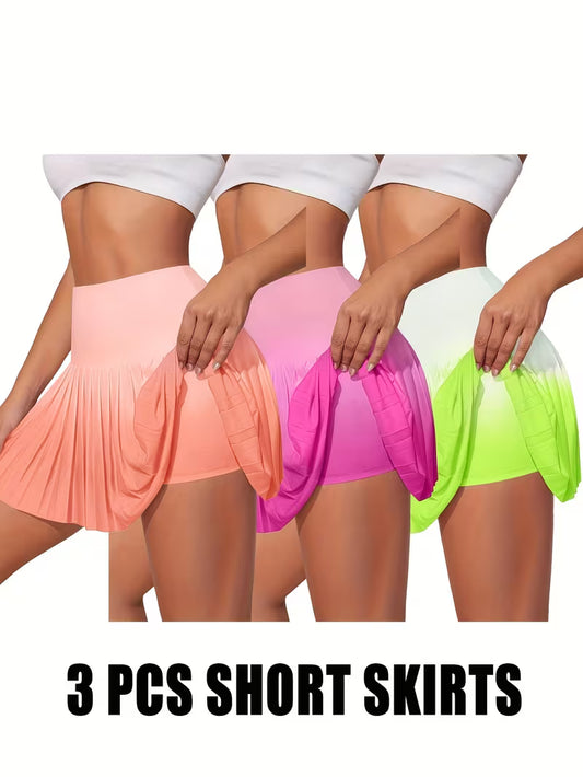 Apparel - Skirts, Gradient Pleated Short Skirt