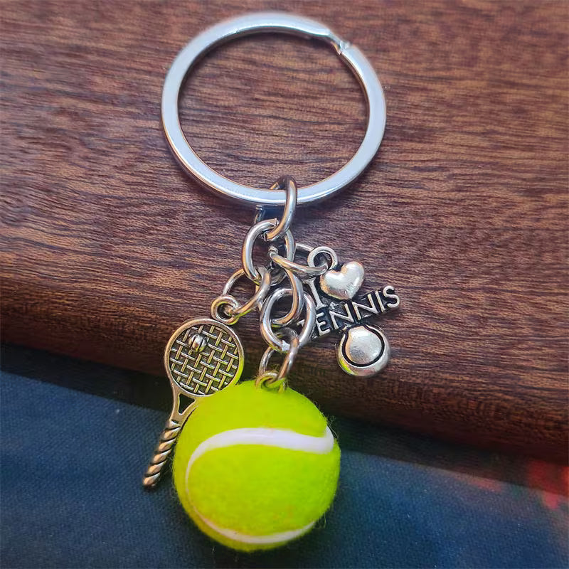 Swag - Keychain, Miniature Tennis Racket & Ball Charms