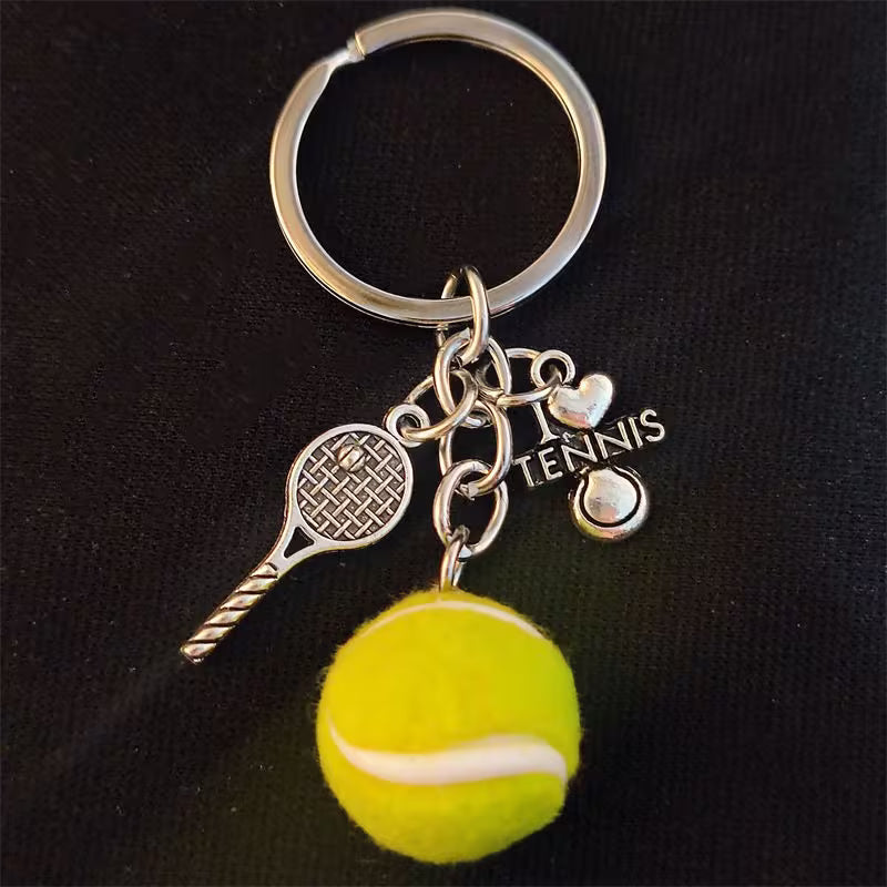 Swag - Keychain, Miniature Tennis Racket & Ball Charms