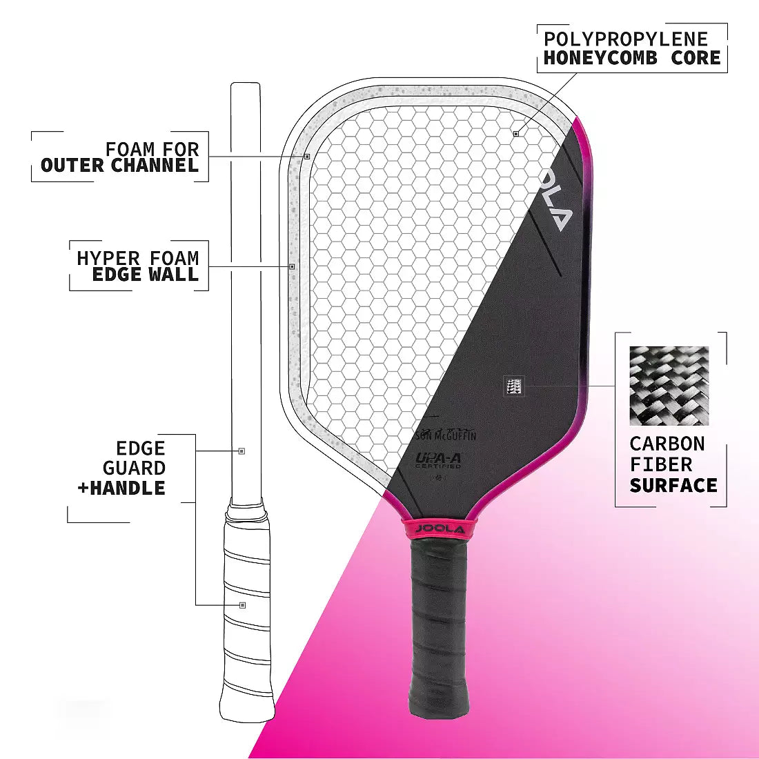 JOOLA Tyson Magnus 3S 16mm Pickleball Paddle