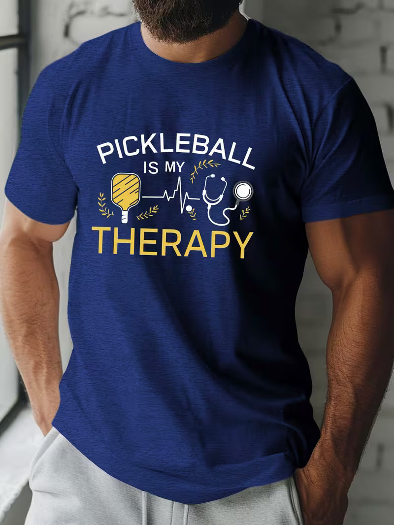 Apparel-Tshirt Pickleball Is My Therapy