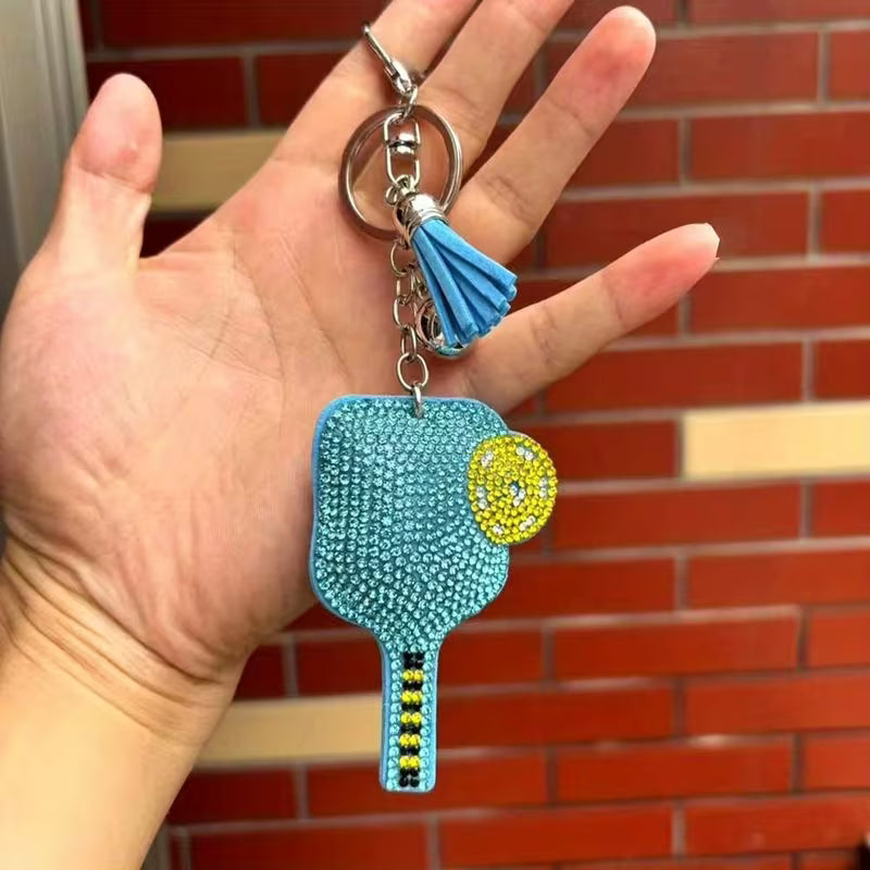Swag - Keychain, Sparkling Rhinestone Pickleball Keychain
