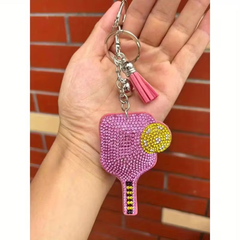 Swag - Keychain, Sparkling Rhinestone Pickleball Keychain