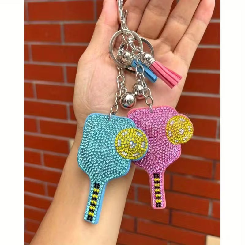 Swag - Keychain, Sparkling Rhinestone Pickleball Keychain