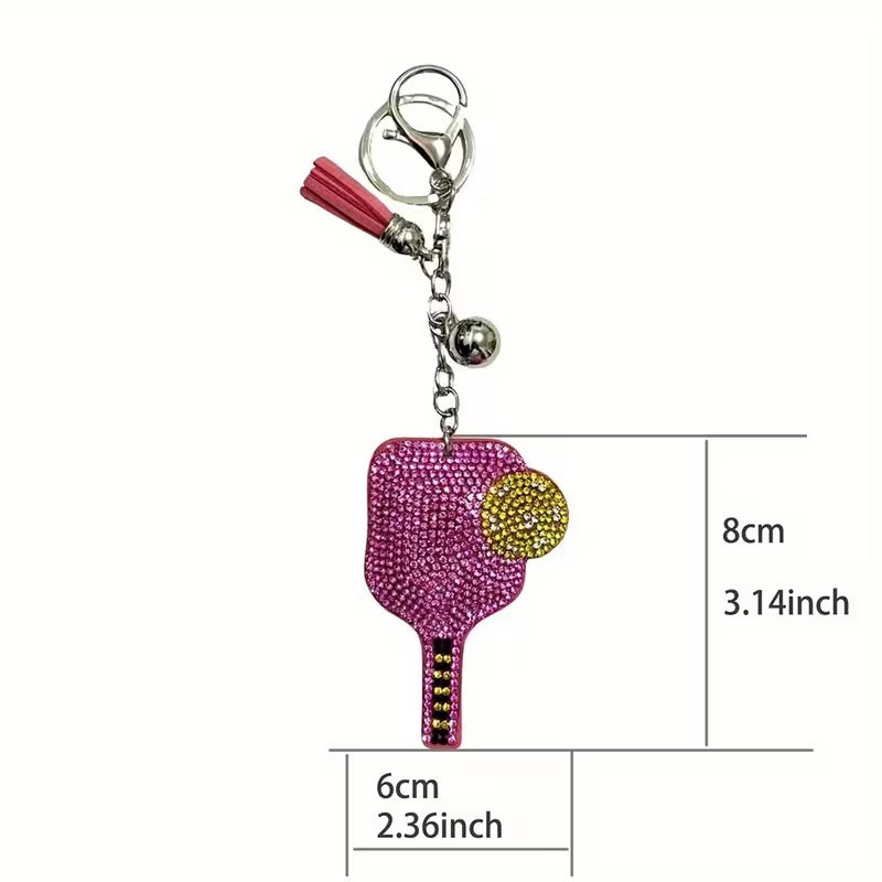 Swag - Keychain, Sparkling Rhinestone Pickleball Keychain