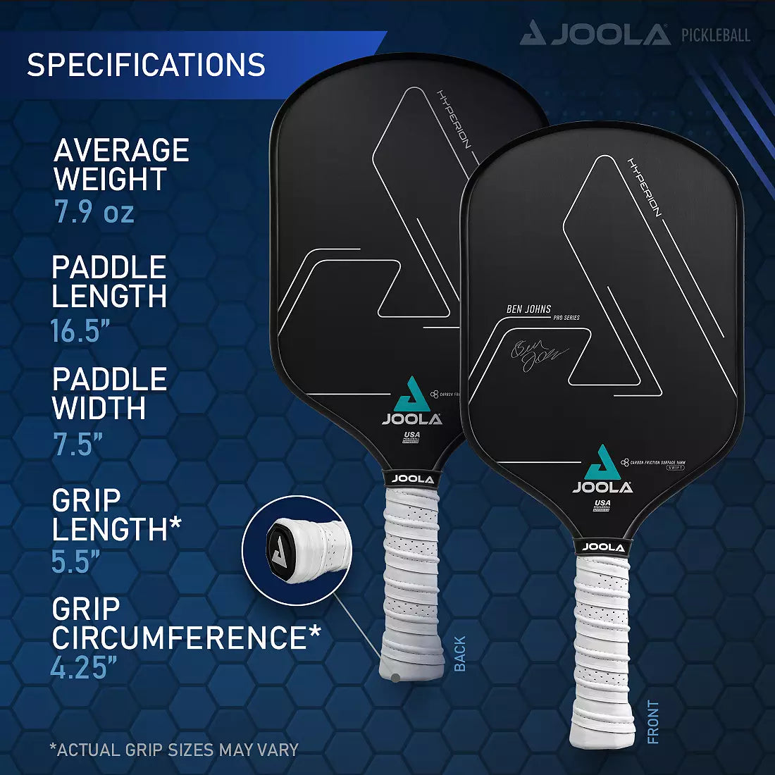 JOOLA Ben Johns Hyperion CFS 16mm SWIFT Pickleball Paddle
