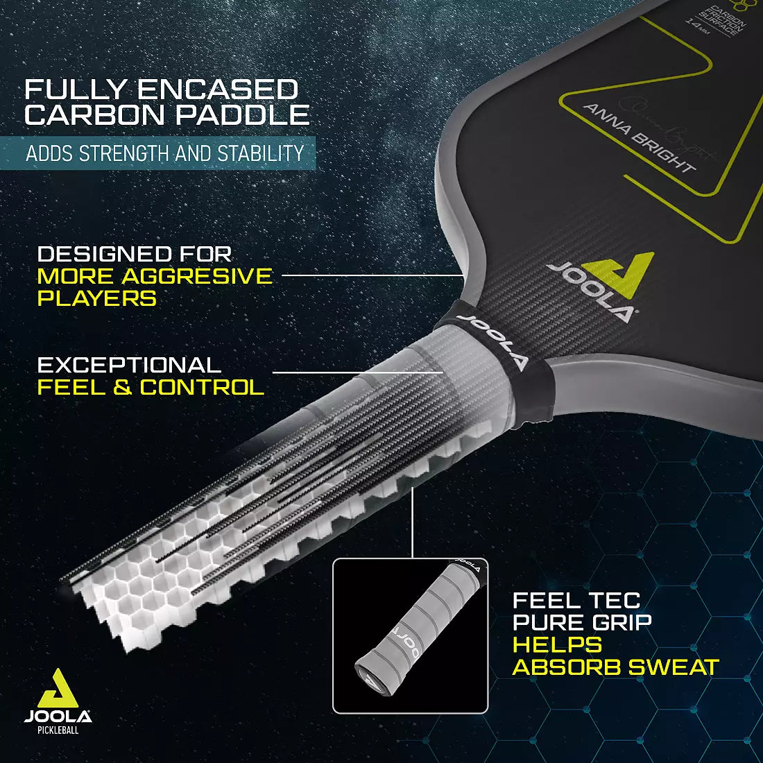 JOOLA Anna Bright Scorpeus CFS 14mm Pickleball Paddle