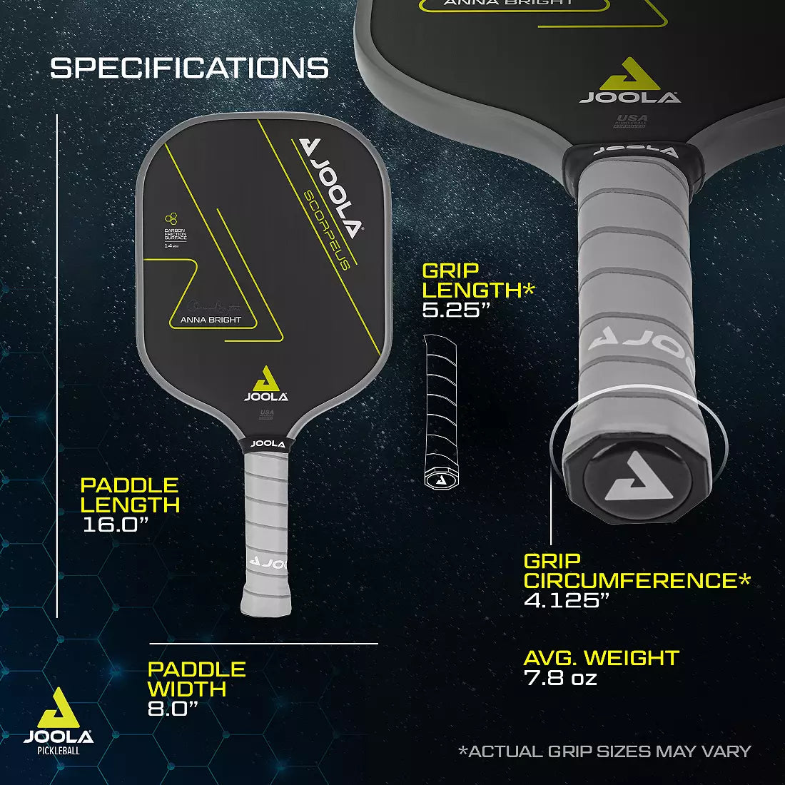 JOOLA Anna Bright Scorpeus CFS 14mm Pickleball Paddle
