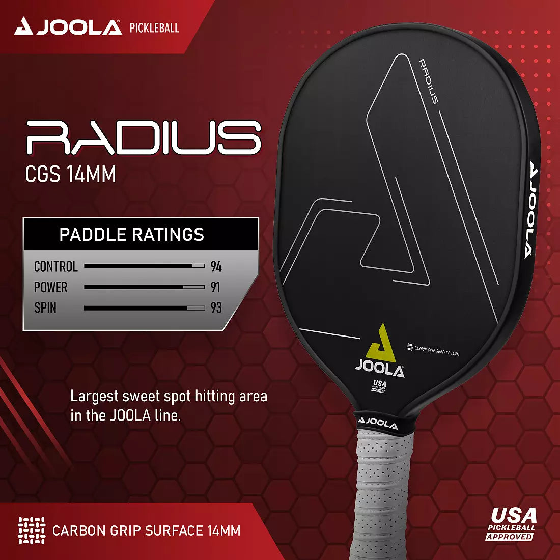 JOOLA Radius CGS 14mm Pickleball Paddle