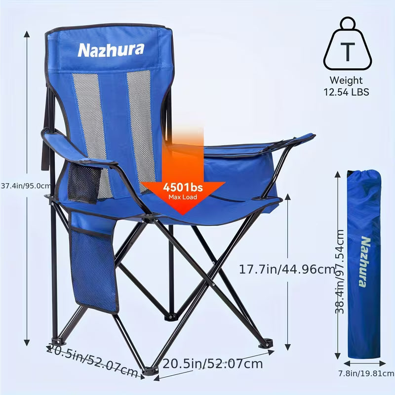 Chairs - Outdoor Folding Chairs with Cup & 2 Storage Holders