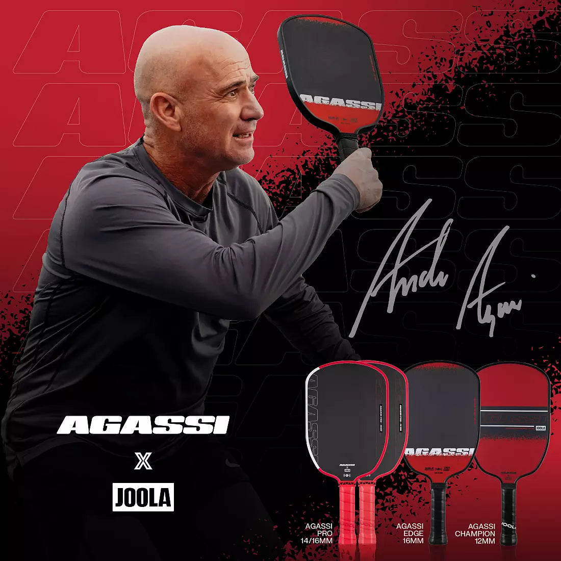 JOOLA Andre Agassi Pro 16mm Pickleball Paddle