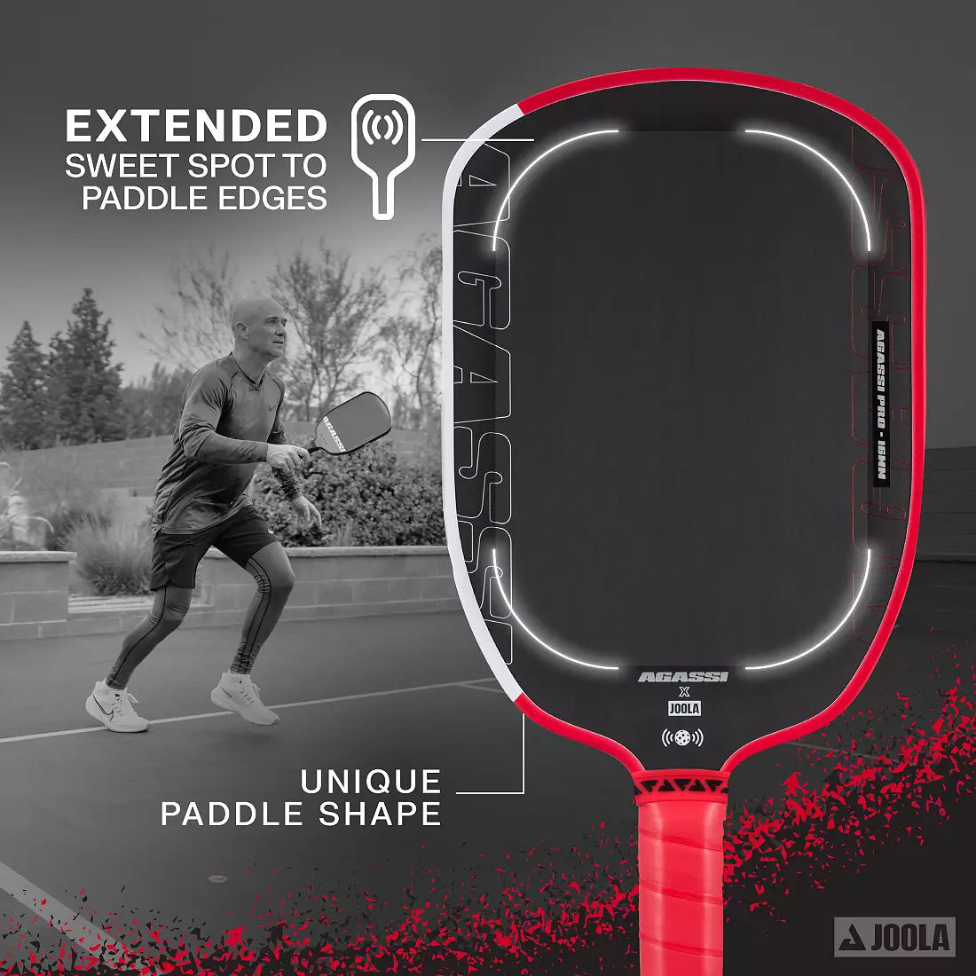 JOOLA Andre Agassi Pro 16mm Pickleball Paddle