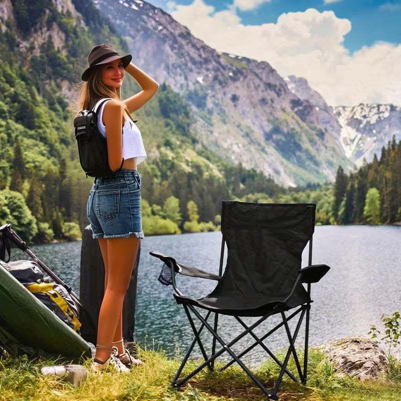 Chairs - Outdoor Folding Chairs with Cup & Storage Holders