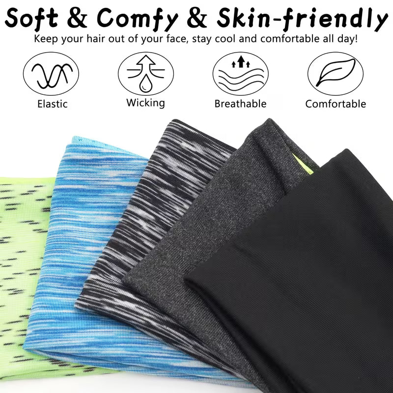 Sweat-Polyester Solid Color Cross Elastic Sports Headbands for Women