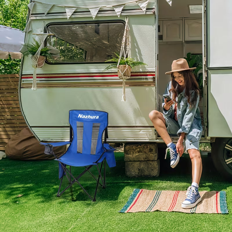 Chairs - Outdoor Folding Chairs with Cup & 2 Storage Holders