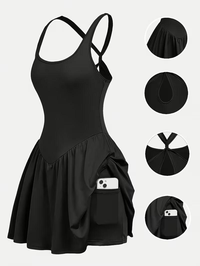 Apparel - Sets, Stretchy Women's All-Season Sports Dress