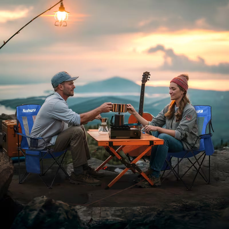 Chairs - Outdoor Folding Chairs with Cup & 2 Storage Holders