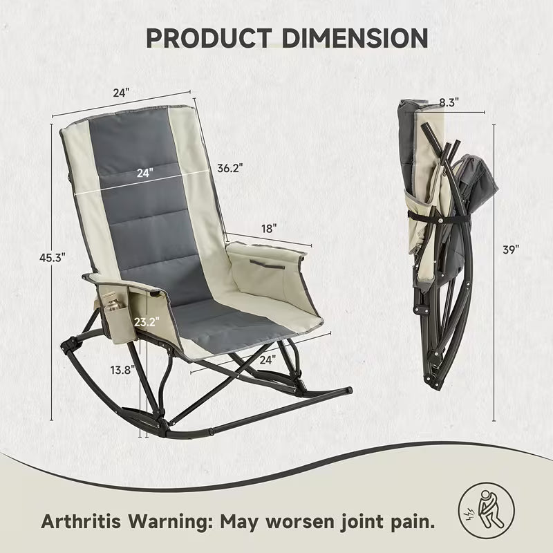 Chairs - Heavy Duty, Portable Rocking Recliner