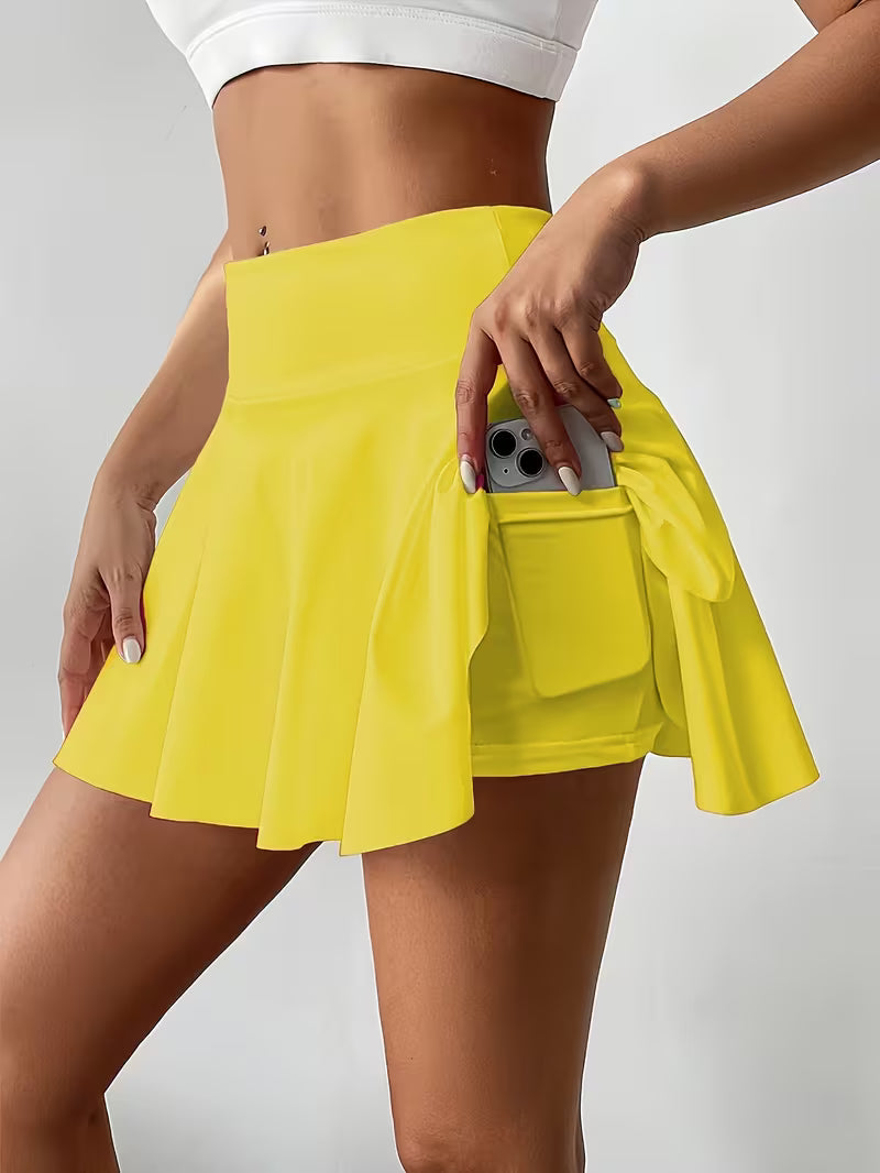 Apparel - Skirts, Casual Sports Tennis Skirts with Shorts And Pockets