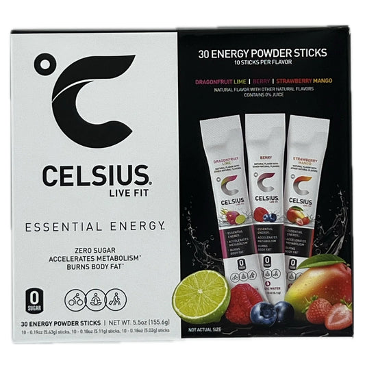 Celsius Essential Energy Powder Sticks, Variety Pack, 30-count