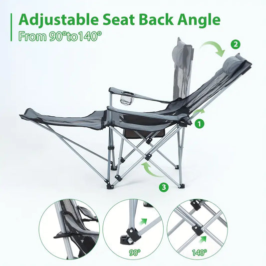 Reclining Camping Chair - adjustable seat back angle
