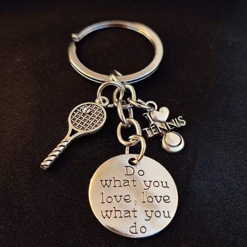 Swag - Keychain, Miniature Tennis Racket & Ball Charms