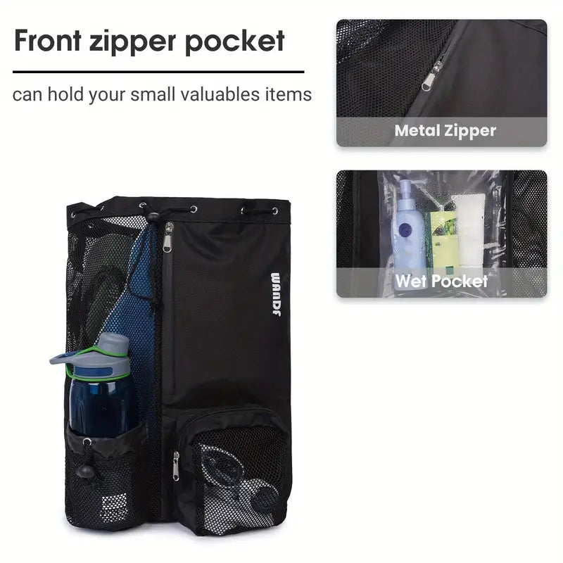 Quick-Dry Mesh Drawstring Backpack