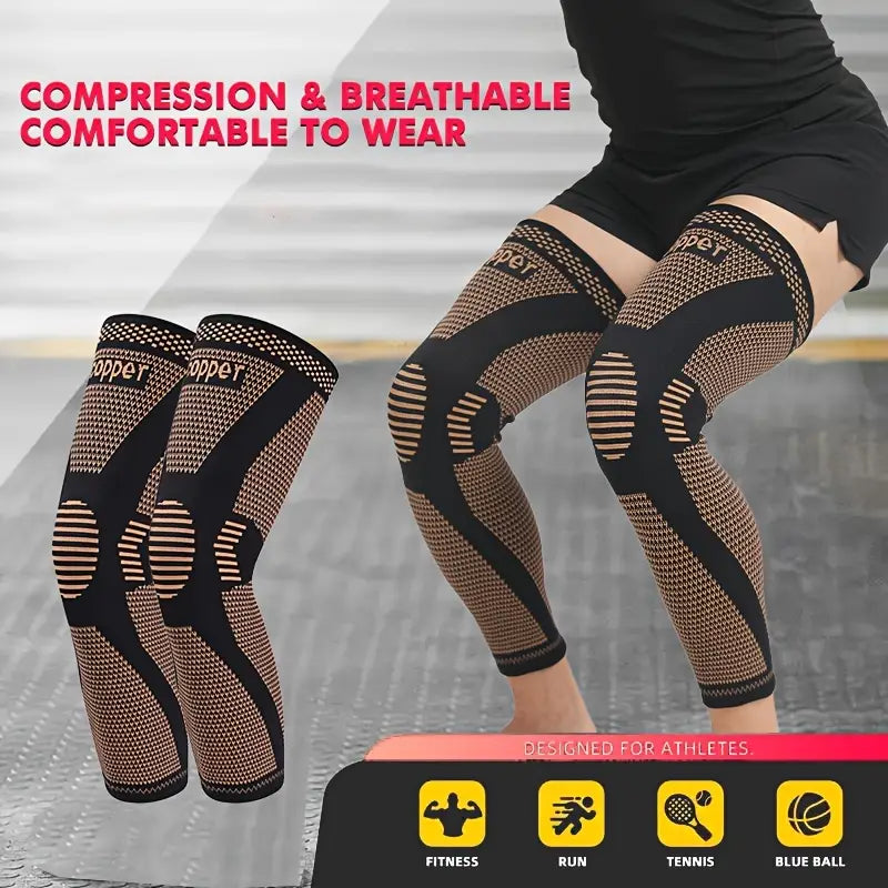 ActivEE Copper-Infused Extended Knee Sleeve – Compression & Support for Sports and Recovery