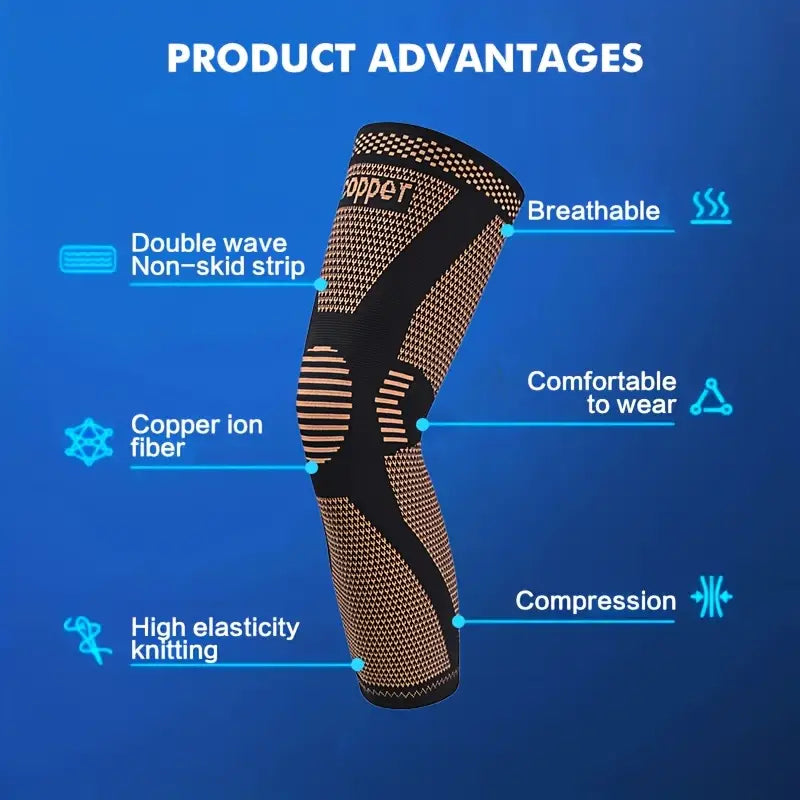 ActivEE Copper-Infused Extended Knee Sleeve – Compression & Support for Sports and Recovery