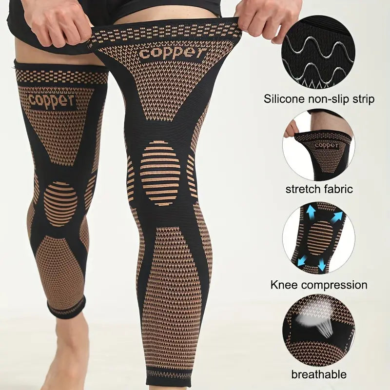 ActivEE Copper-Infused Extended Knee Sleeve – Compression & Support for Sports and Recovery