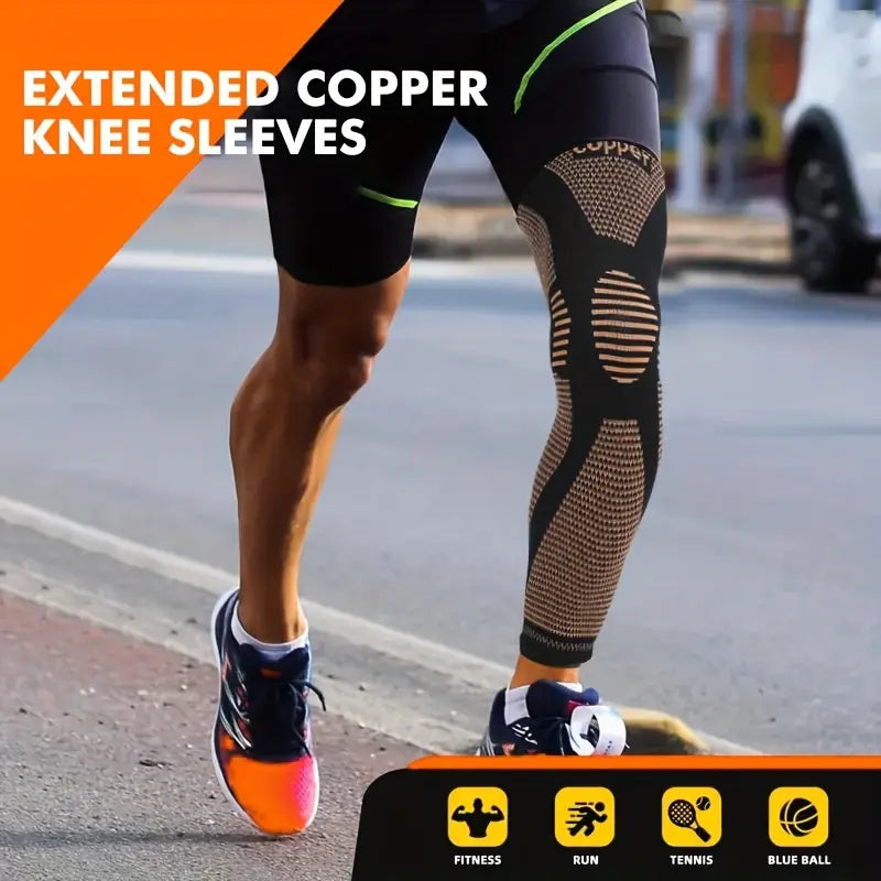 ActivEE Copper-Infused Extended Knee Sleeve – Compression & Support for Sports and Recovery