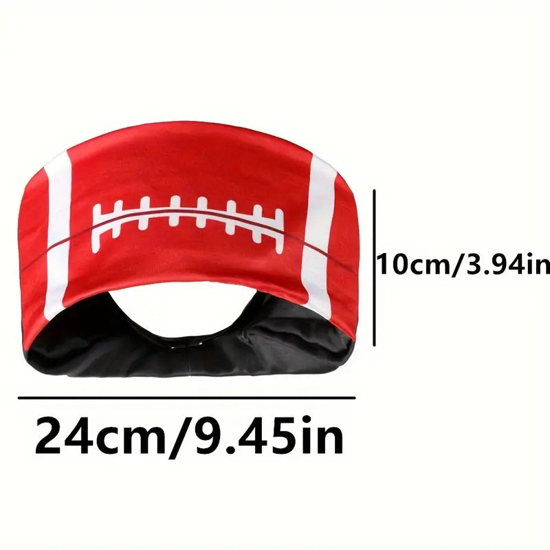 Non Slip Wide Brimmed Sport Ball Printed Head Band
