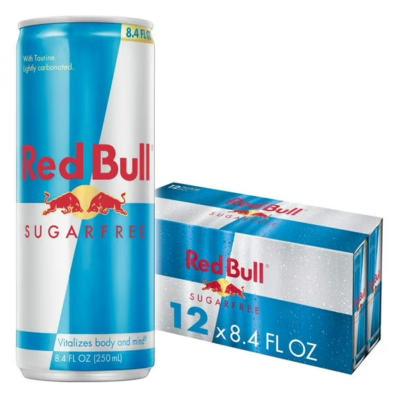Red Bull Sugarfree Energy Drink, 80mg Caffeine, 8.4 fl oz, Pack of 12 Cans