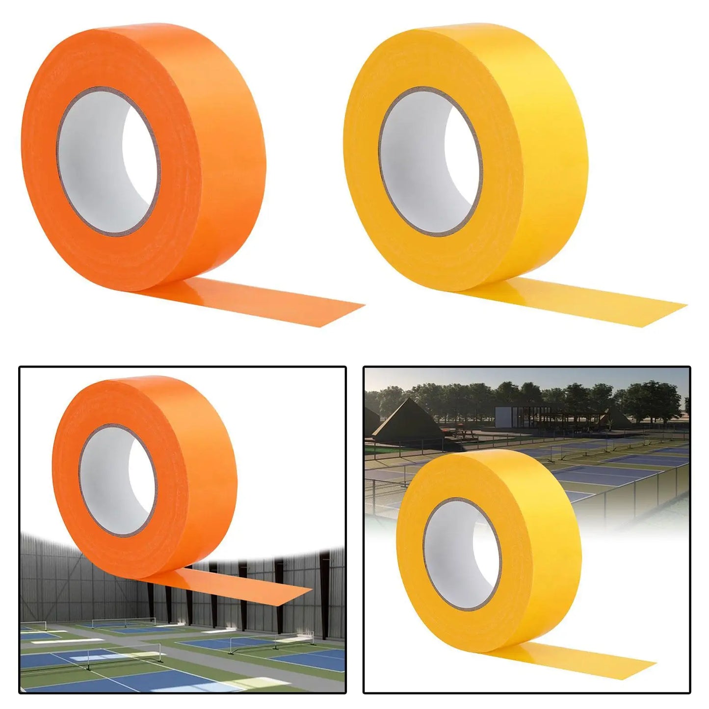 MSV+ LineMark™ Pickleball Court Tape – 66ft Temporary Sports Marking Tape for Indoor & Outdoor Use