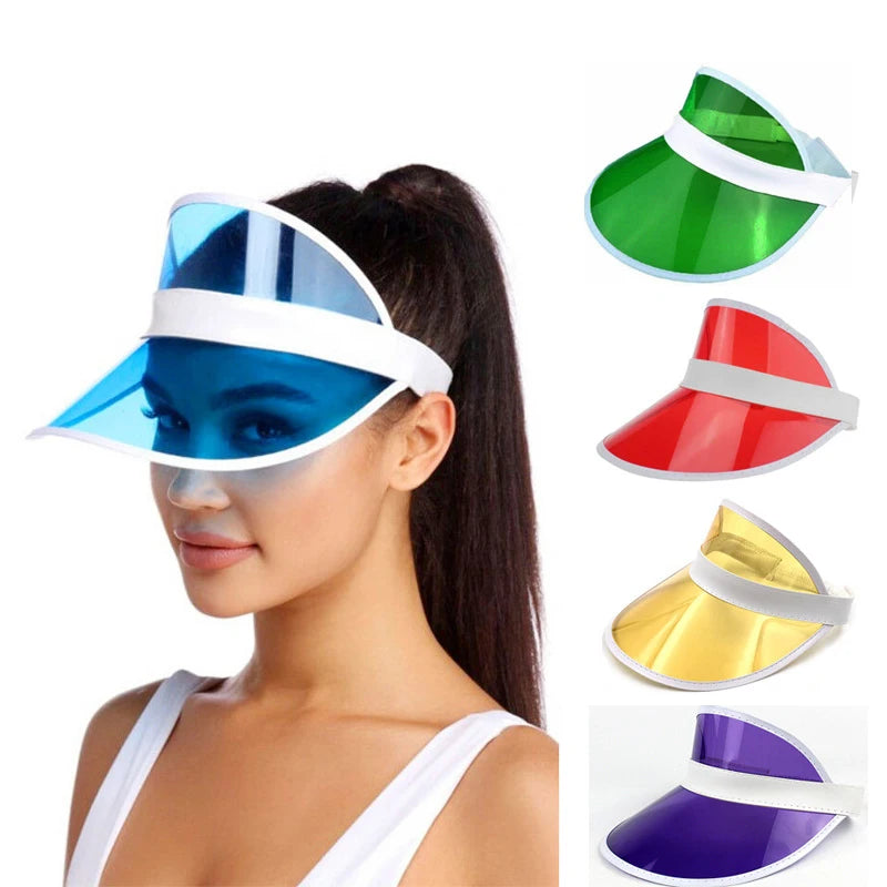 MSV+ VisorShield™ – Women's Transparent PVC Sun Visor Hat with UV Protection
