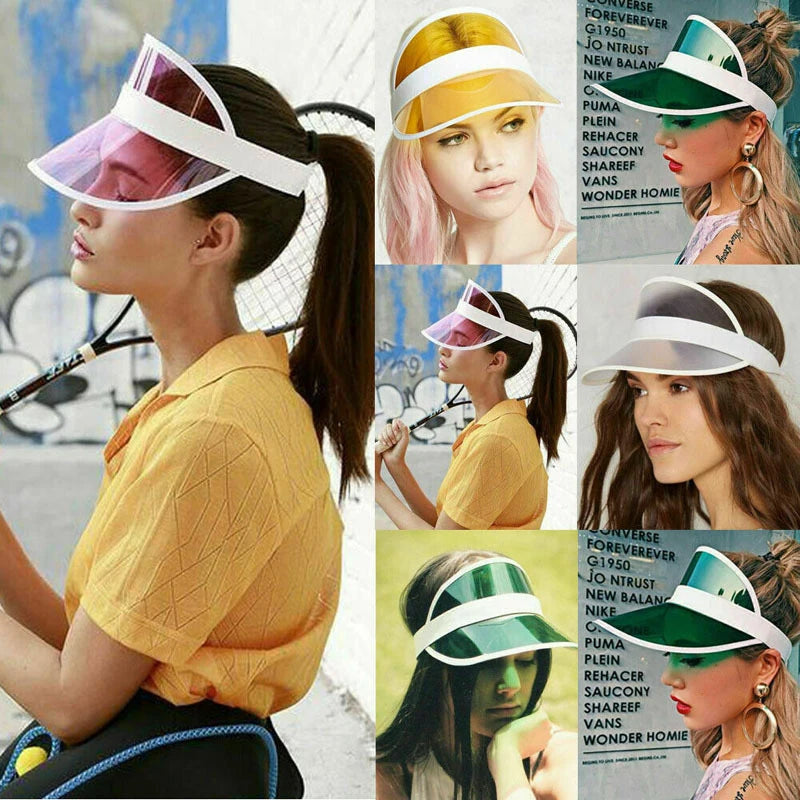 MSV+ VisorShield™ – Women's Transparent PVC Sun Visor Hat with UV Protection