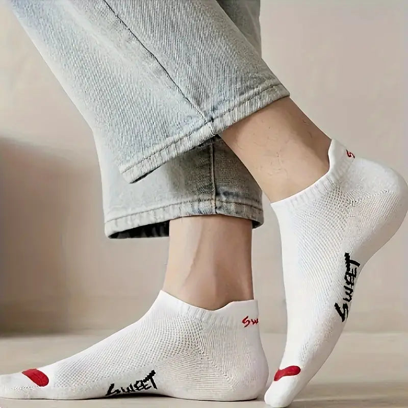 10pcs Men's Breathable Mesh Ankle Socks
