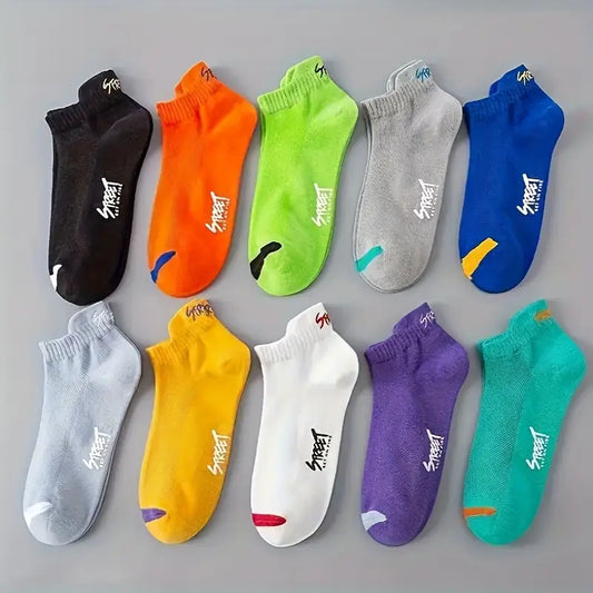 10pcs Men's Breathable Mesh Ankle Socks