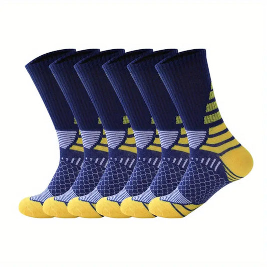 6pcs Men's Athletic Crew Socks