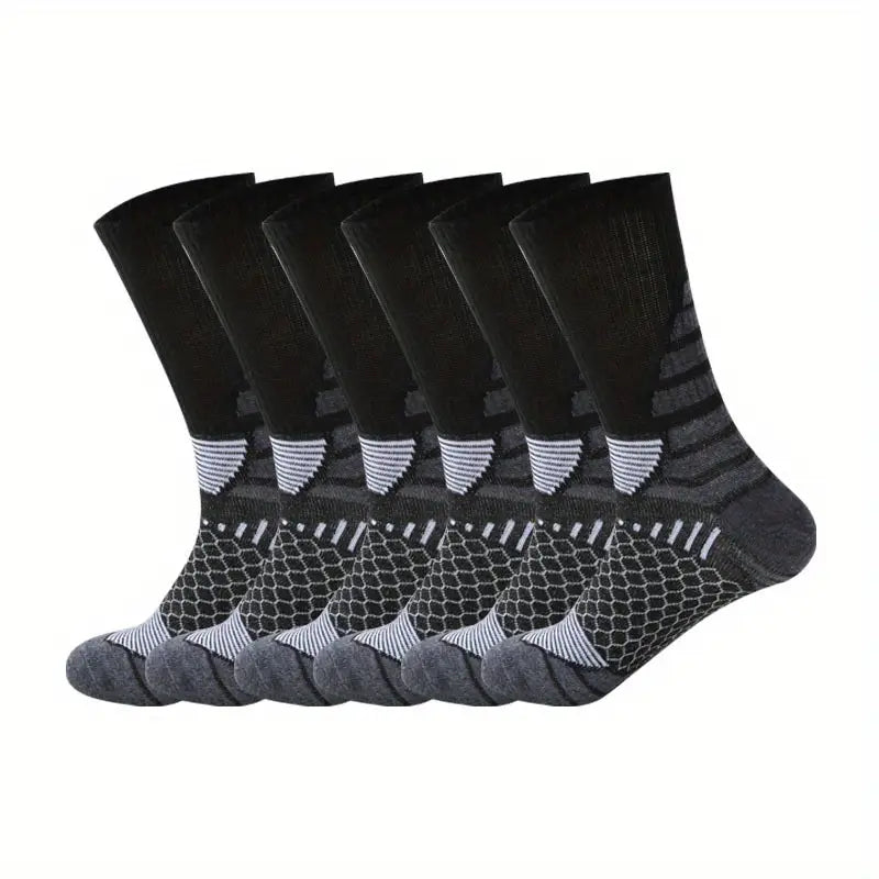 6pcs Men's Athletic Crew Socks