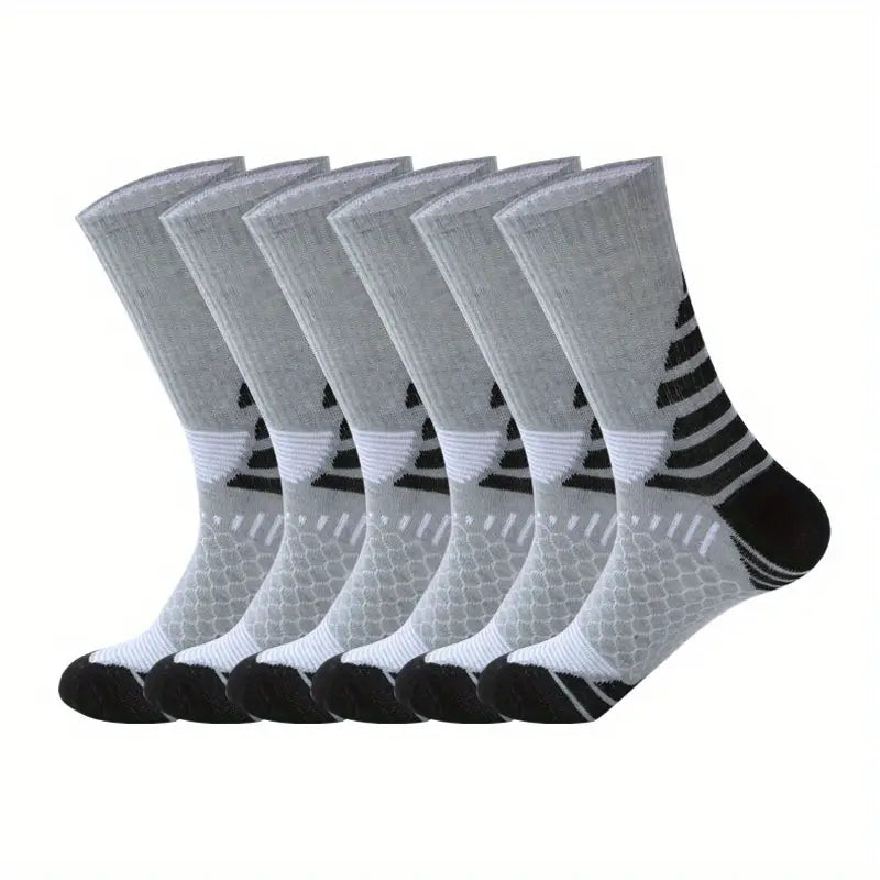 6pcs Men's Athletic Crew Socks