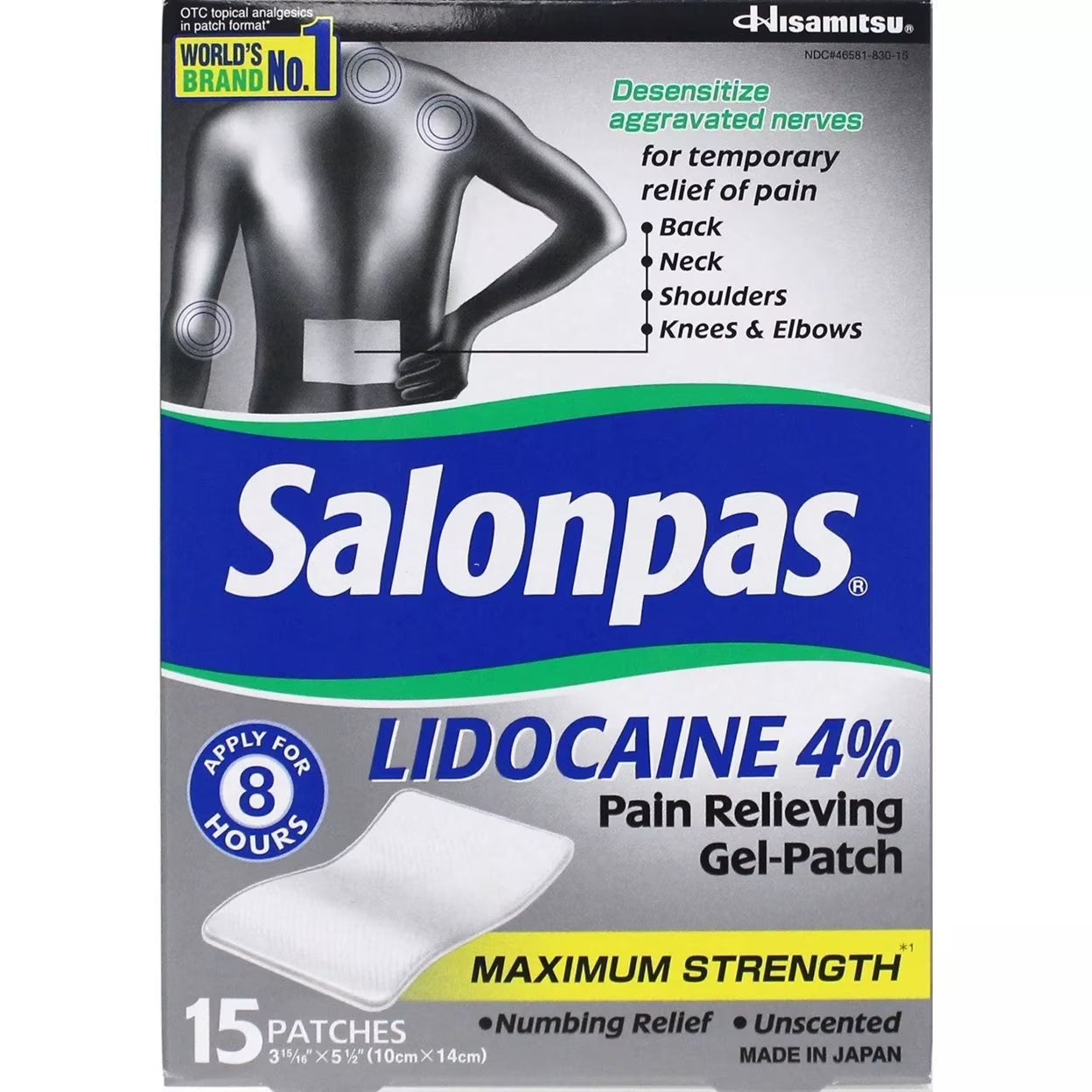 FirstAid-Salonpas® LIDOCAINE Pain Relieving Gel-Patch