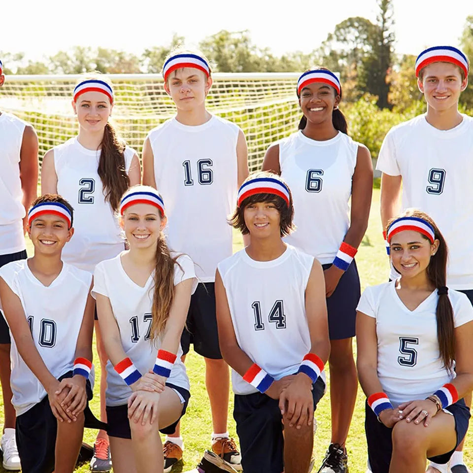 MSV+ PowerSet™ Sweatband Combo – Headband & Wristband Set for Court & Gym Performance